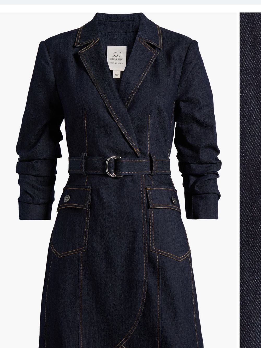 Cinq a sept Jenessa belted denim blazer dress. Size 8